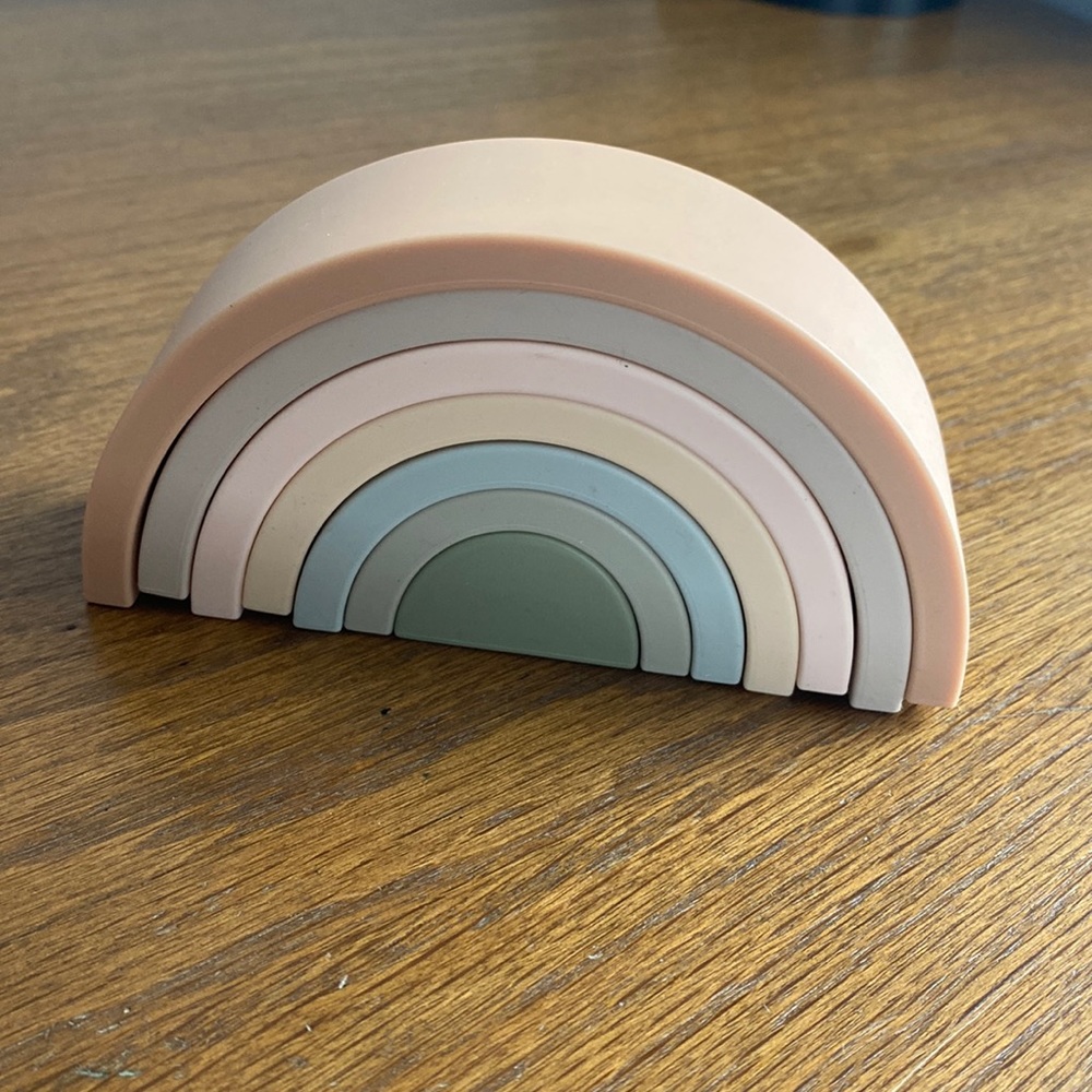 EUC Silicon Rainbow baby toy